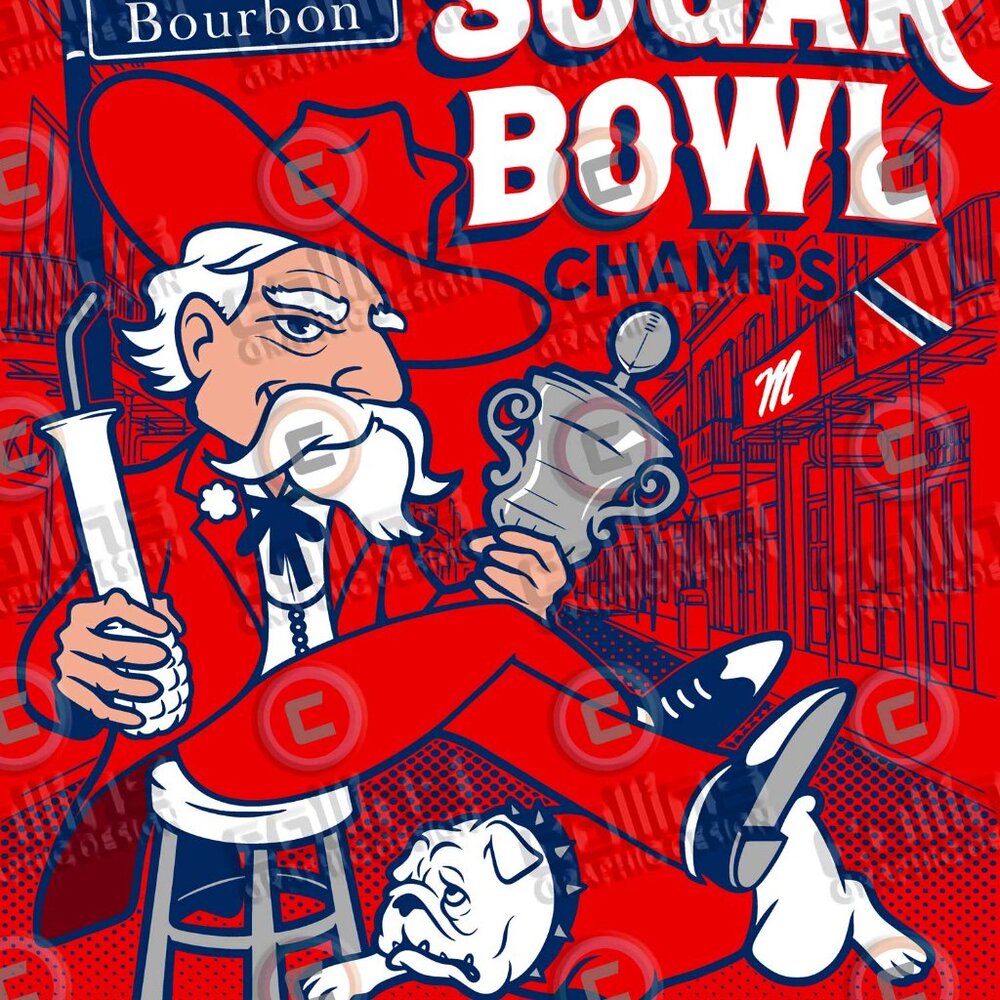 2026 Sugar Bowl Champions Ole Miss Rebels Red t-shirt - Picture 4 of 5